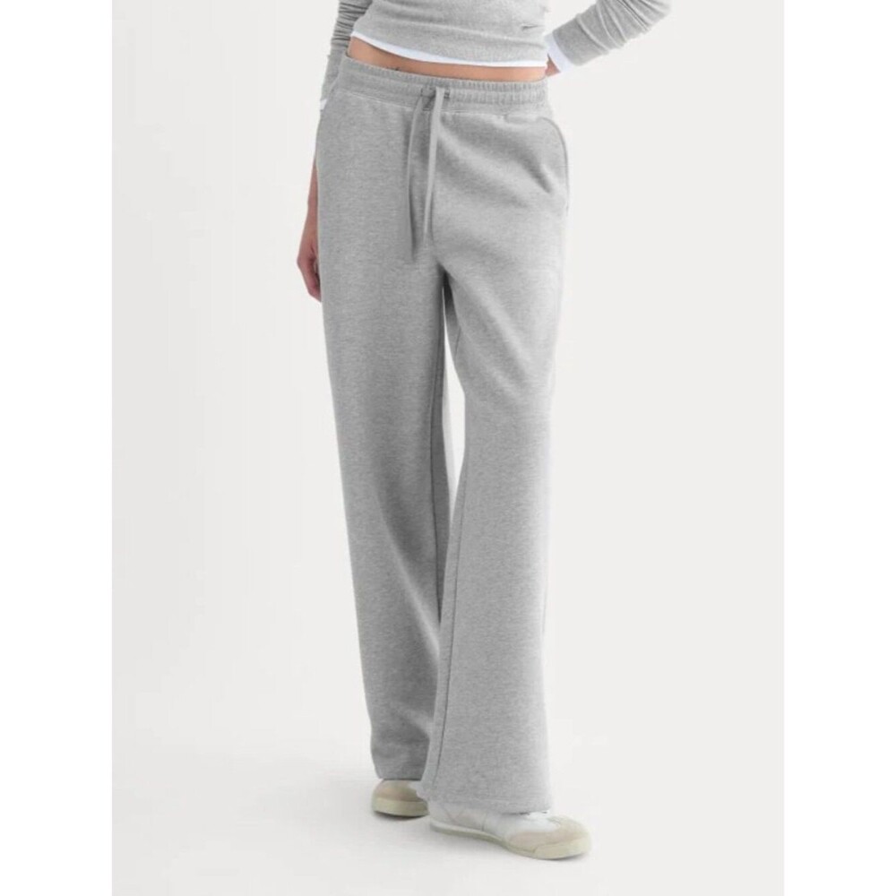 Everlane Luxe Fleece Wide Leg Sweatpant Vintage Heather Gray Women's Size Medium